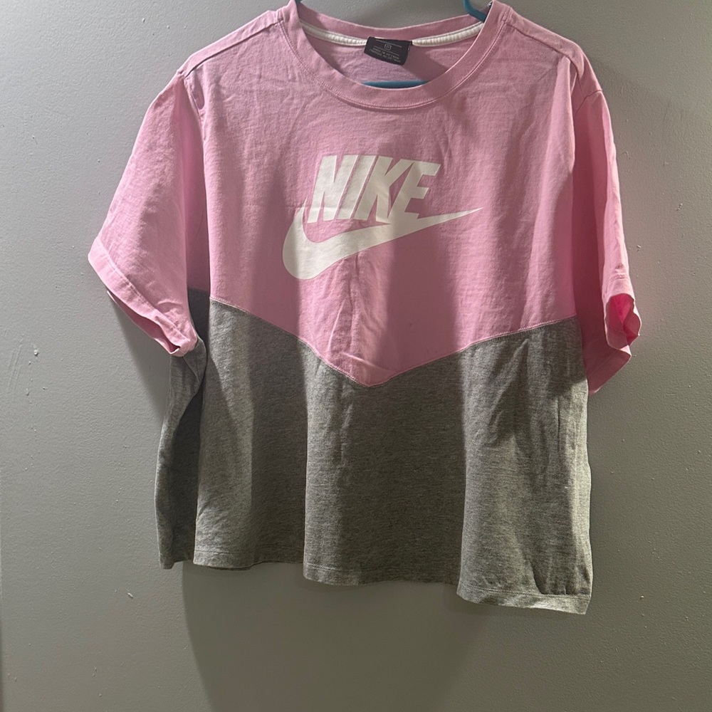 Nike Pink and Gray Short Sleeve Tee